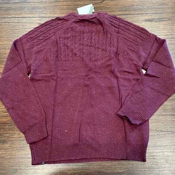NWT Threads 4 Thought Men's Sz M Burgundy Crewneck Sweater Cable Knit Stitch Fix - Picture 3 of 8